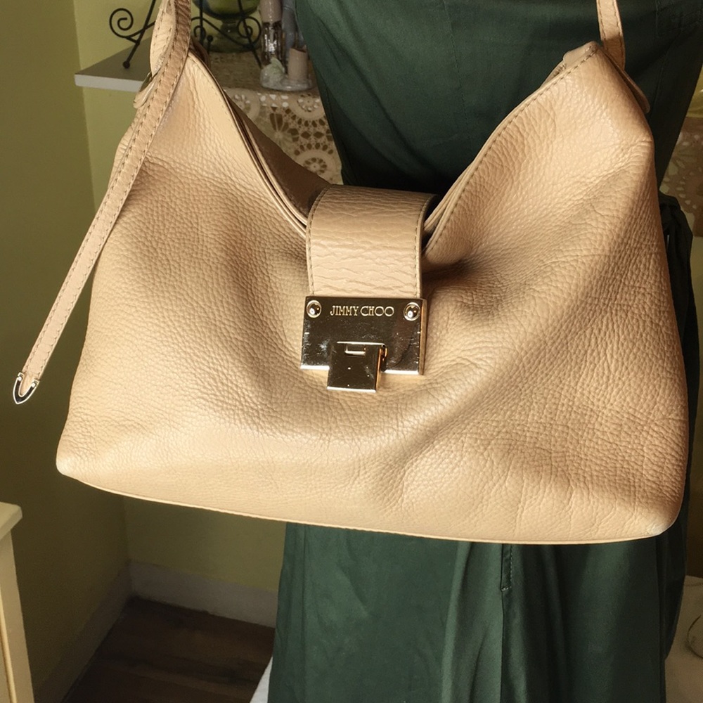 Authentic Jimmy Choo Tan Shoulder Bag